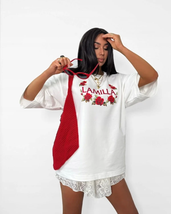 koszulka oversize La Milla biała modne t-shirty damskie