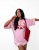 t shirt różowy oversize La Milla stylizacja na modelce