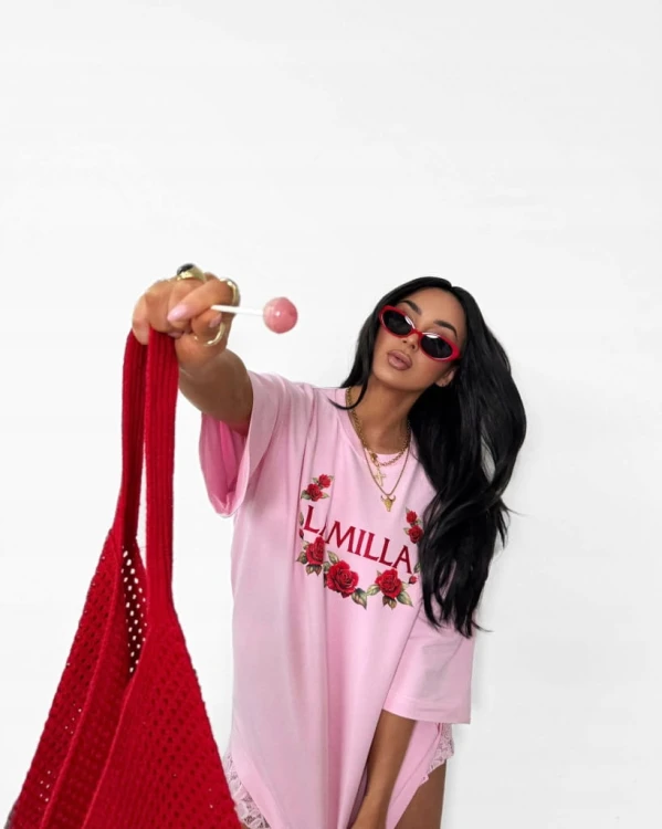 t shirt różowy oversize La Milla modne t shirty damskie