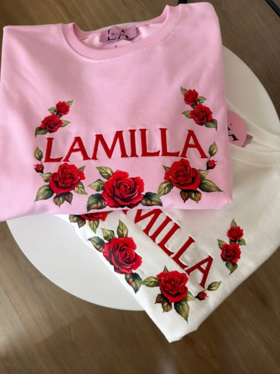 oszulka oversize różowa La Milla detal materiału