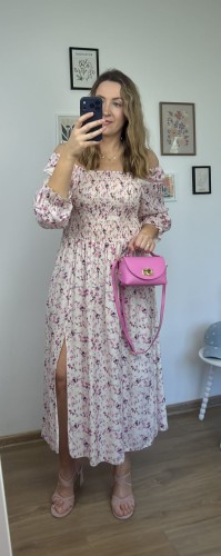 sukienka lorena maxi ecru w kwiaty hiszpanka