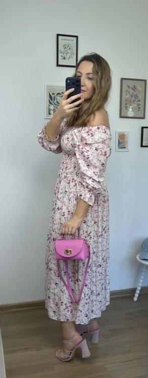 sukienka lorena maxi kwiatowa hiszpanka stylizacja bokiem