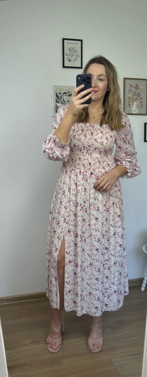 sukienka lorena maxi print kwiatowy długa sukienka damska