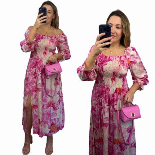 sukienka lorena maxi kwiatowa hiszpanka wiskoza