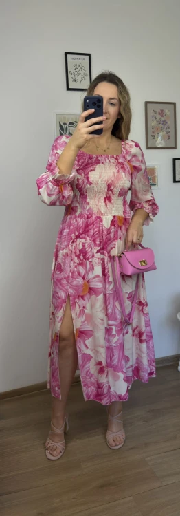 sukienka lorena maxi kwiatowy print stylizacja