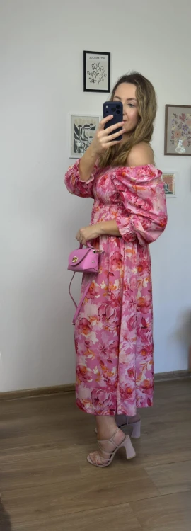 sukienka 100% wiskoza lorena bokiem w kwiaty