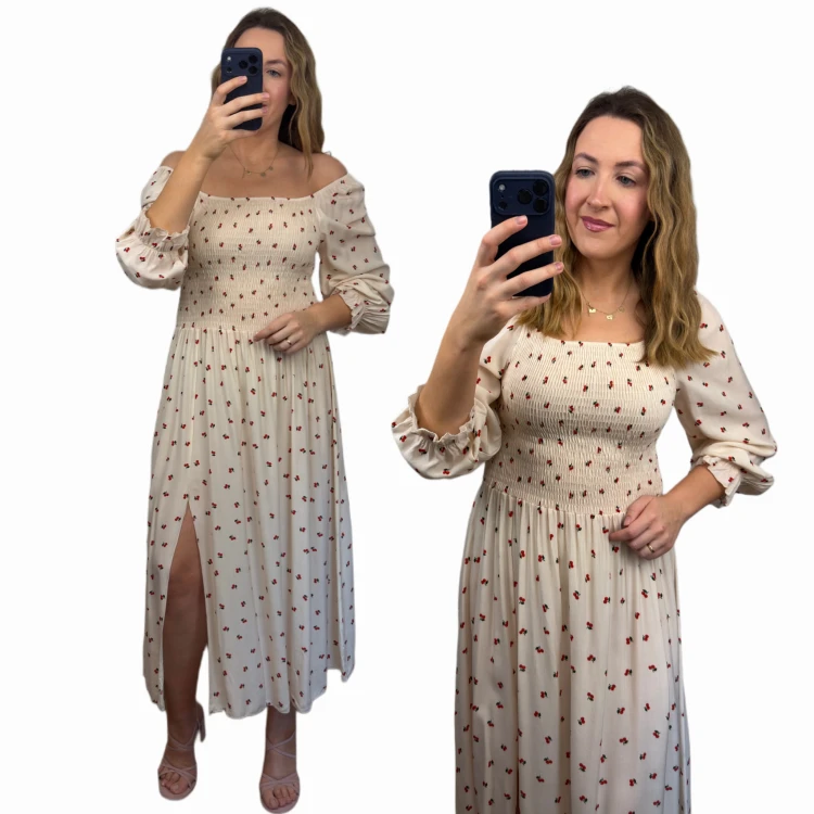 sukienka lorena maxi wisienki hiszpanka wiskoza