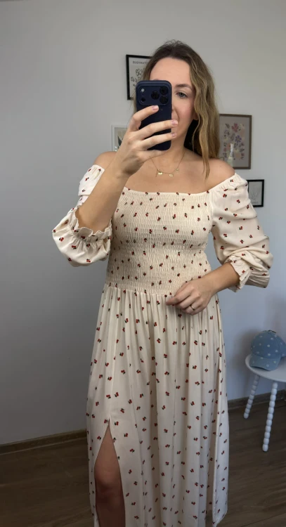 sukienka lorena maxi wisienki stylizacja lato