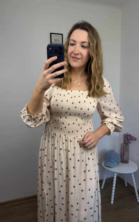 sukienka lorena maxi hiszpanka kobieca wisienki