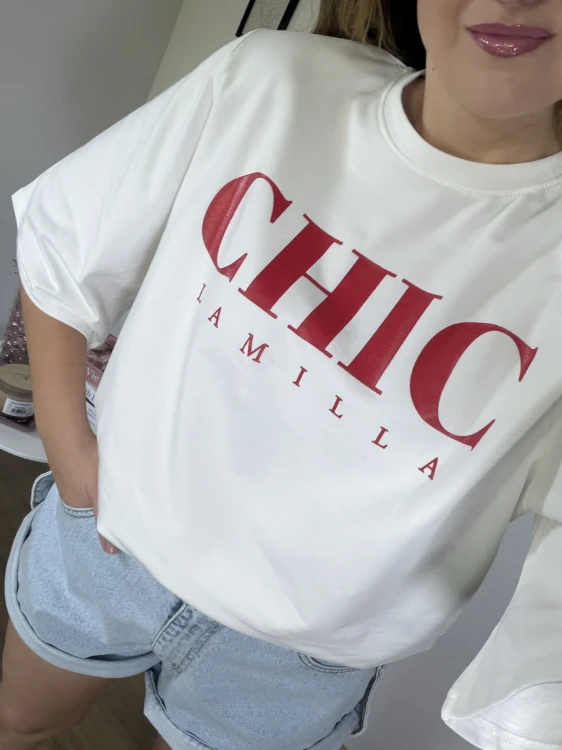 T-shirt CHIC La Milla biały stylizacja damska