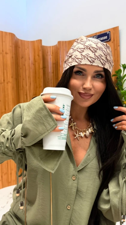 Elegancka chusta damska La Milla beżowa i czekoladowa