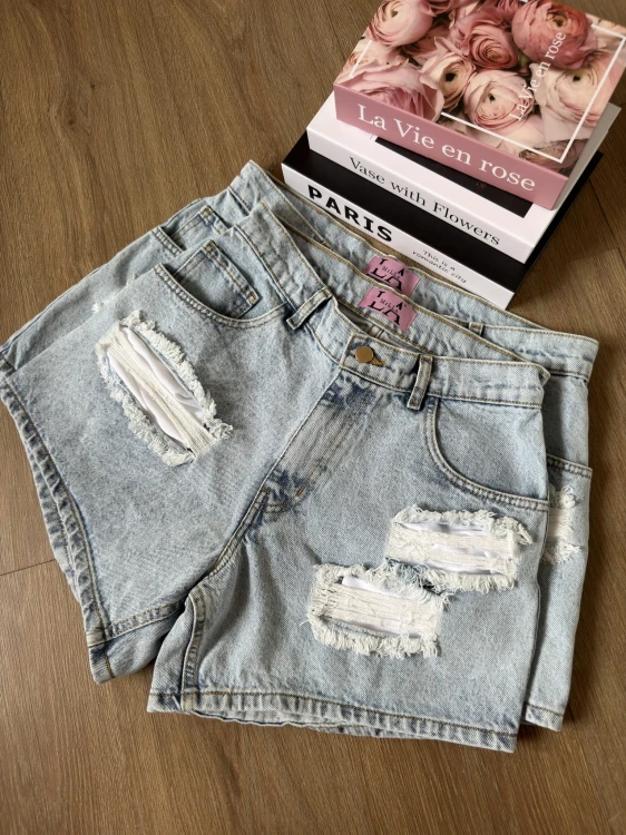 Krótkie spodenki jeansowe jasny denim