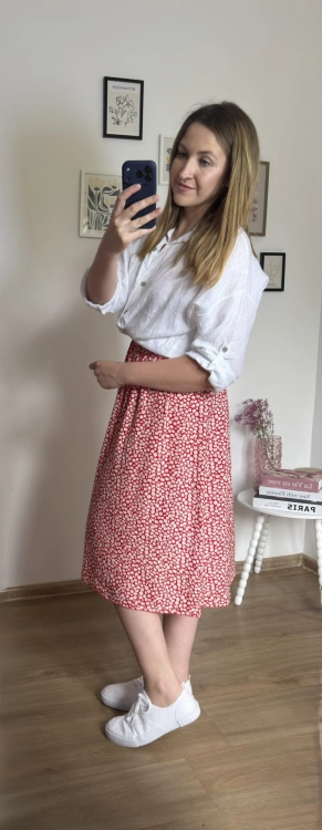 Spódnica midi AURELIA 100% wiskoza widok bok