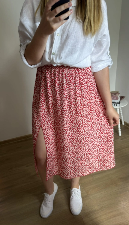 Zwiewna spódnica midi AURELIA z gumką w pasie