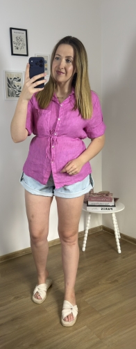 Letnia koszula SIENA różowa na modelce