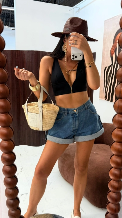 szorty jeansowe La Milla 100% bawełna średni denim XS
