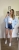 Luźna koszula bawełniana oversize w kratę niebieska biała h-Trend -VELLA CHECK