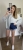 Luźna koszula bawełniana oversize w kratę niebieska zielona h-Trend- VELLA CHECK