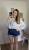Luźna koszula bawełniana oversize w kratę niebieska zielona h-Trend- VELLA CHECK