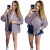 Luźna koszula bawełniana oversize w kratę różowa fioletowa h-Trend -VELLA CHECK