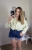 Luźna koszula bawełniana oversize w kratę żółta niebieska h-Trend- VELLA CHECK