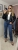Jeansy Wide Leg z wiązaniem u dołu MILAS – ciemny jeans, stylizacja z przodu XS