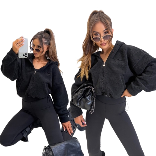 Czarna bluza TEDDY MILLAGRO z kapturem oversize