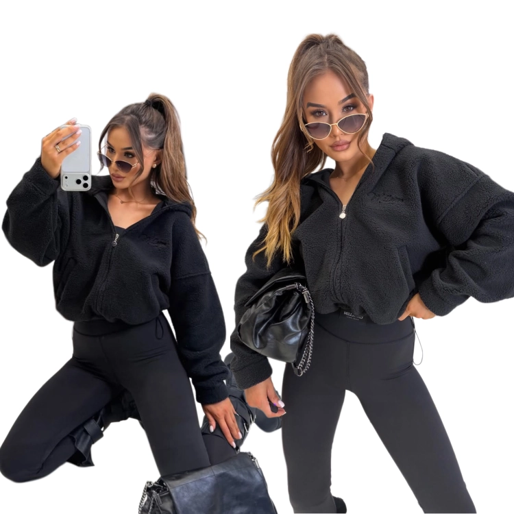 Czarna bluza TEDDY MILLAGRO z kapturem oversize