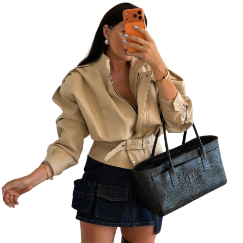 LA MILLA czarna torebka shopper ze skóry ekologicznej węża