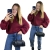 Sweter damski CLOUDY Chmurka bordowy oversize – stylizacja