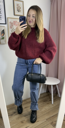 Bordowy sweter Chmurka CLOUDY – fason oversize