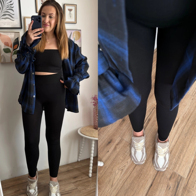 Czarne legginsy S/M damskie – dopasowany fason