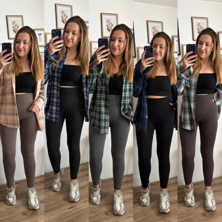 Legginsy MiNiMi z kaszmirem w kolorze czekoladowym – damska stylizacja