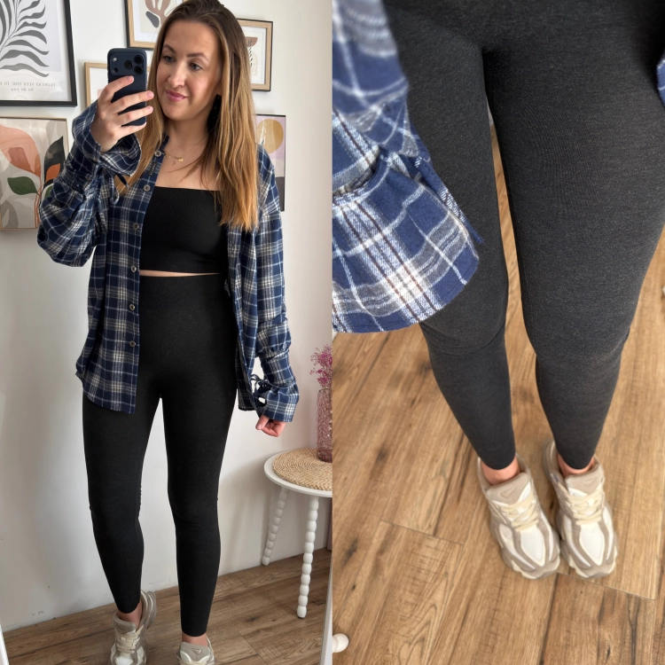 Grafitowe legginsy z kaszmirem MiNiMi S/M – dopasowany fason