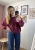 Bordowa bluza oversize damska z nadrukiem LA – Azara