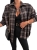 Czekoladowa koszula oversize Azara flanelowa w kratę