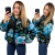 Kurtka damska FLORAL TEDDY czarna w kwiaty Wiya