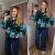 Kurtka FLORAL TEDDY damska detal puszystego materiału i kwiatowego wzoru Wiya
