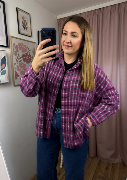 fioletowa koszula oversize Azara flanelowa