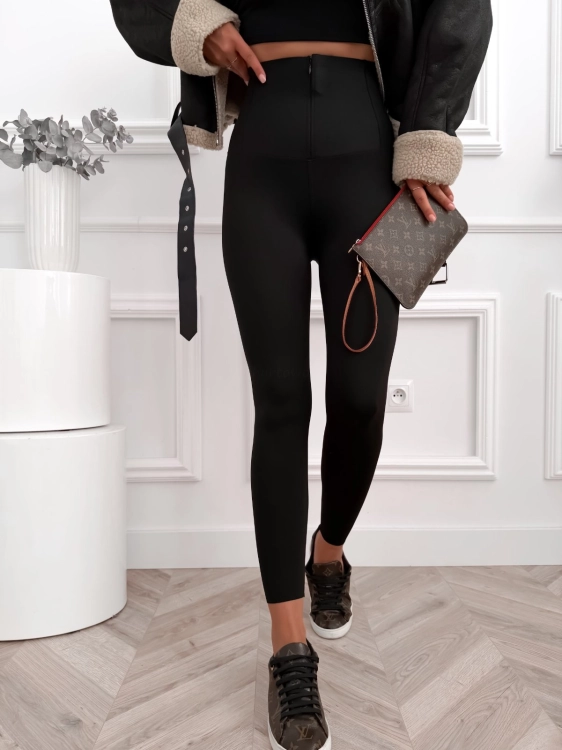 Czarne legginsy z wysokim stanem – dopasowany fason Azara