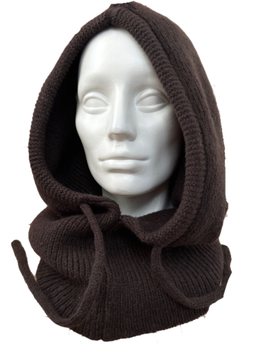Balaclava FOCUS czekoladowa – dzianinowa kominiarka damska
