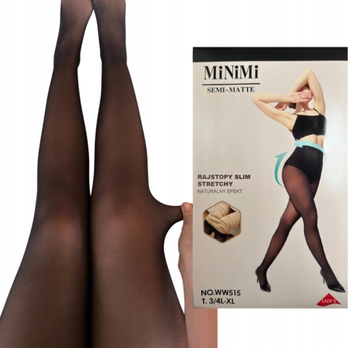 Czarne rajstopy wytrzymałe modelujące MiNiMi 3-4 L/XL