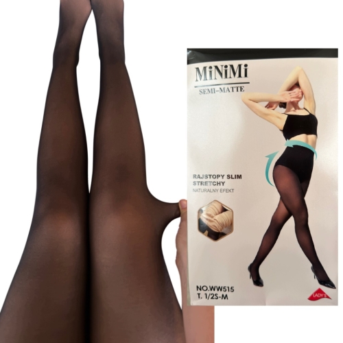 Czarne rajstopy wytrzymałe modelujące MiNiMi 1-2 S/M