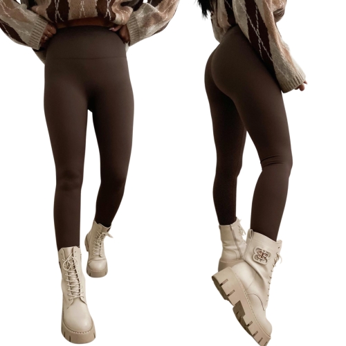 Brązowe czekoladowe legginsy BASIC Azara