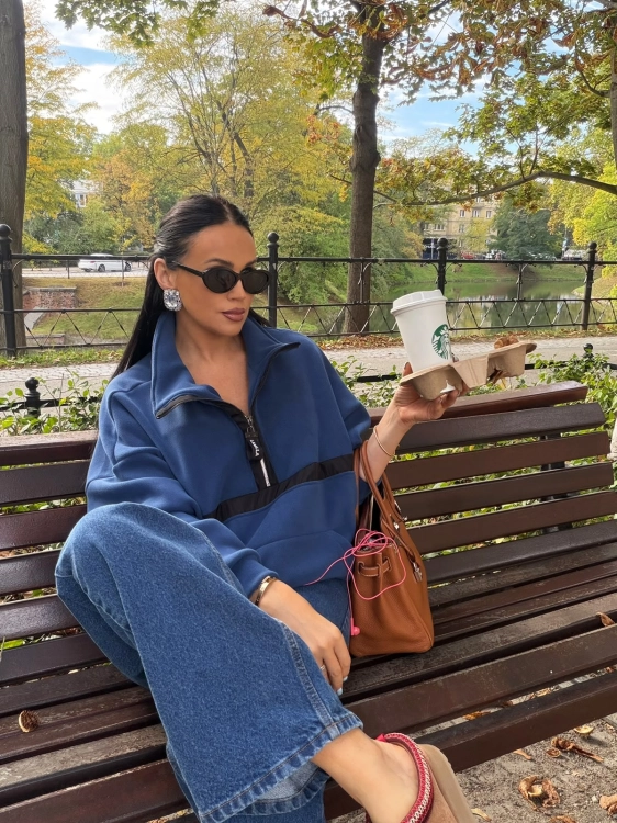 Stylizacja z bluzą polarową Aspen La Milla chabrowa