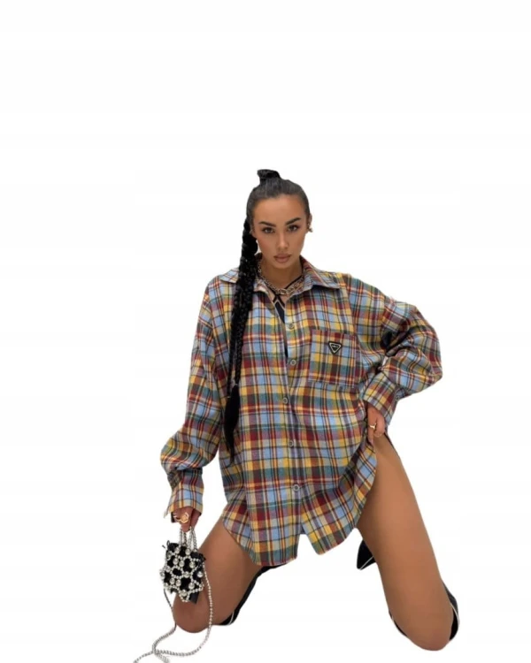 Bawełniana koszula w kratę żółta czerwona niebieska krata La Milla