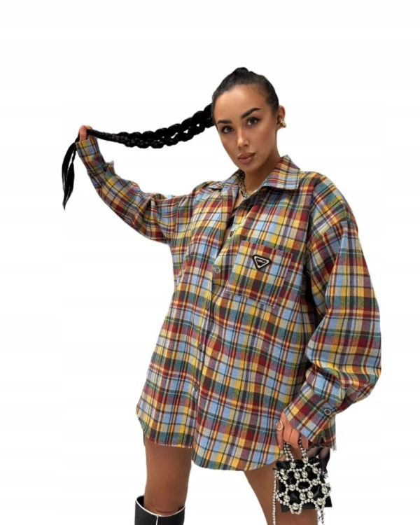 Bawełniana koszula w kratę żółta czerwona niebieska krata La Milla