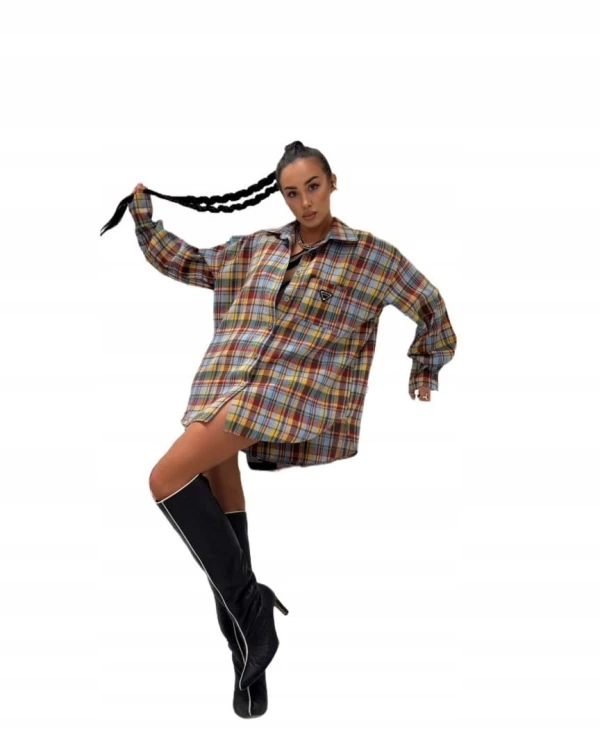 Bawełniana koszula w kratę żółta czerwona niebieska krata La Milla