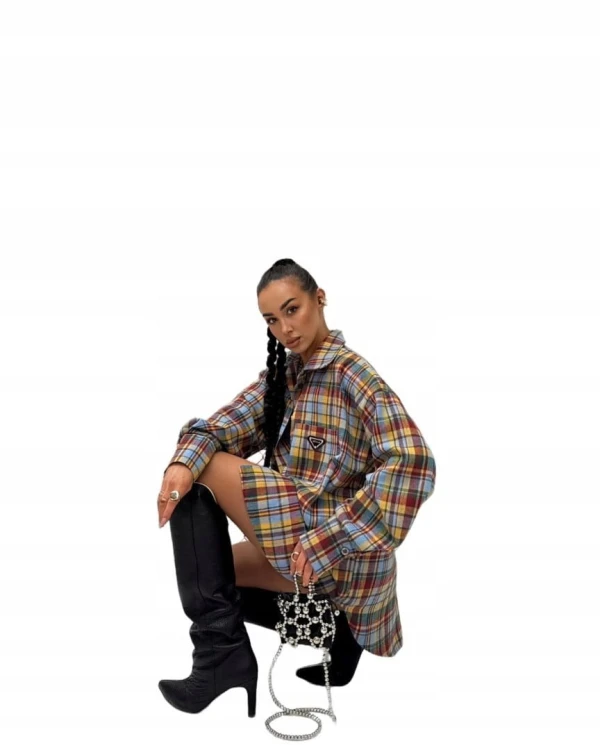 Bawełniana koszula w kratę żółta czerwona niebieska krata La Milla