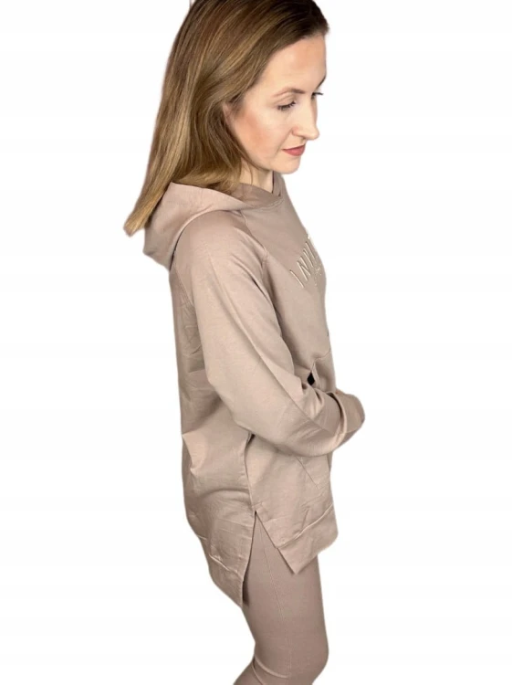 Bluza luźna z rozcięciami haft z kapturem INVITE Megi Collection S/M